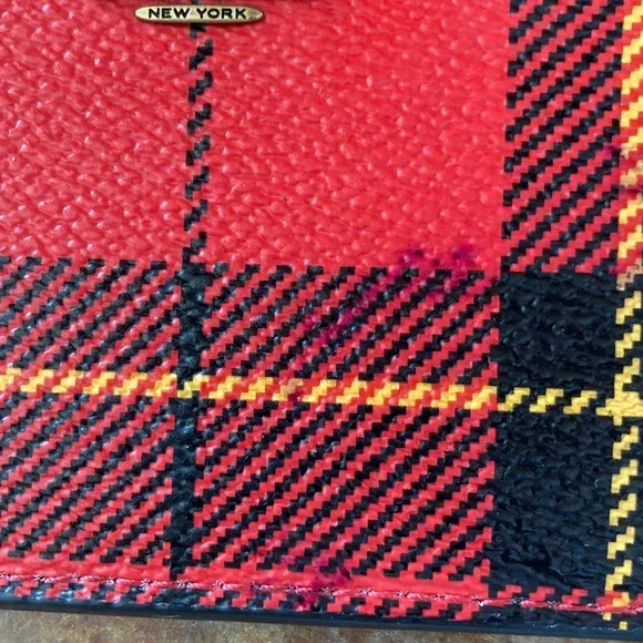 Coach Red and Black Tartan Plaid Key Card Holder - Picture 6 of 6